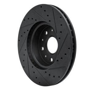 Cadillac CT5 Brake Rotor (1) - Front Left - R1 Concepts - Drilled & Slotted - Black - `16-`25